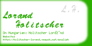 lorand holitscher business card